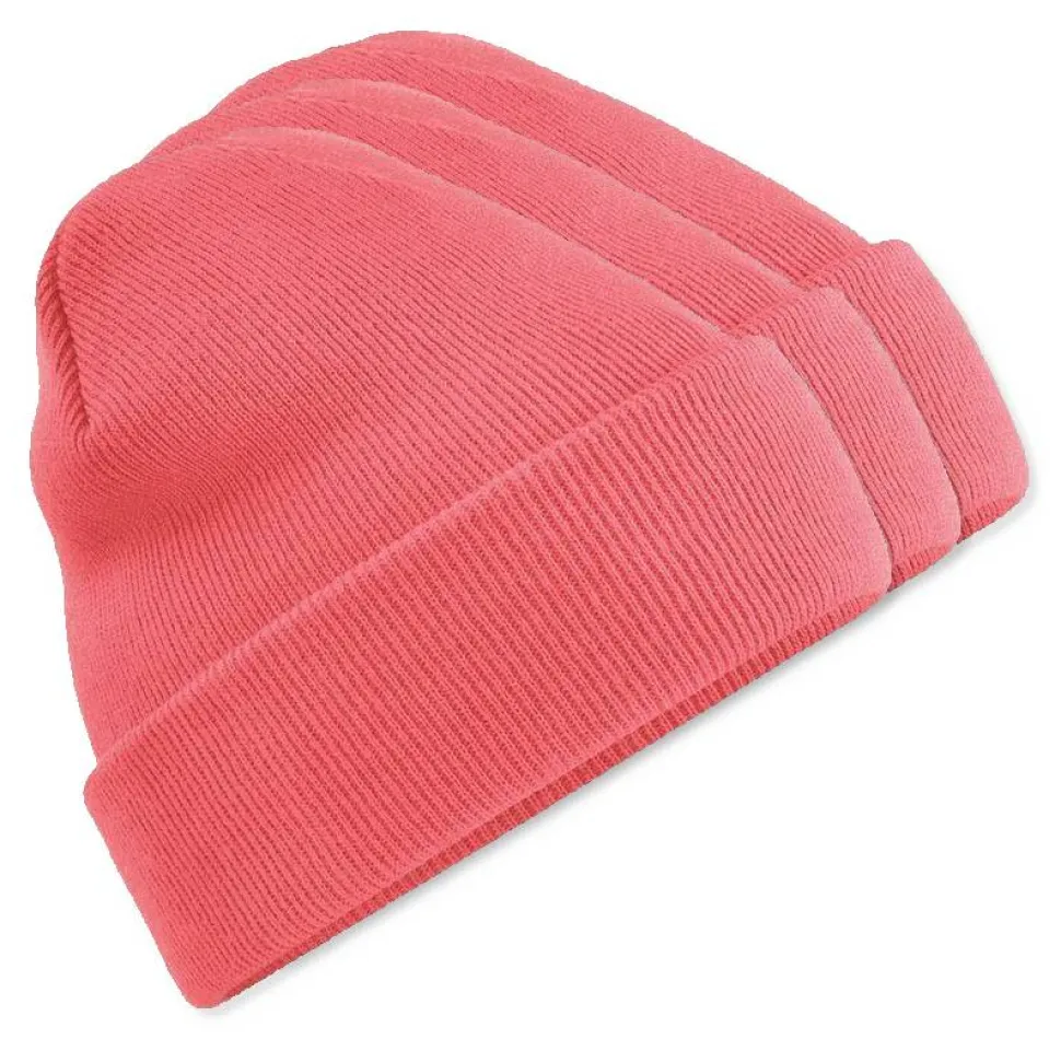 Pack de 3 Beechfield BF045 - Bonnet Hiver Unisexe avec Rabat Confortable