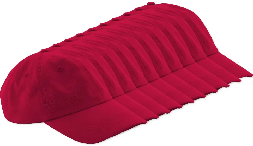 Pack de 72 Beechfield BF653 - Casquette Sportive 6 Panneaux en Coton Chino