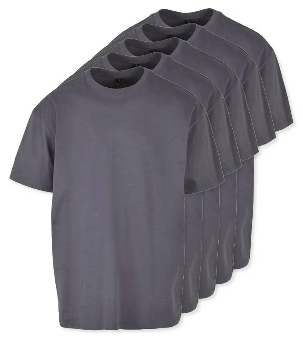 Pack de 5 Build Your Brand BY102 - T-shirt Oversize Confort Classique Homme