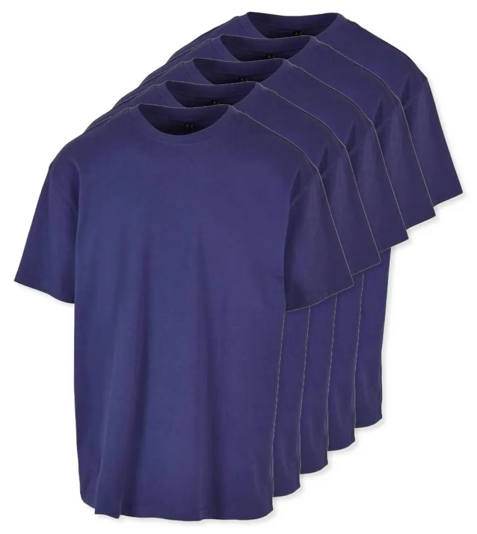 Pack de 5 Build Your Brand BY102 - T-shirt Oversize Confort Classique Homme