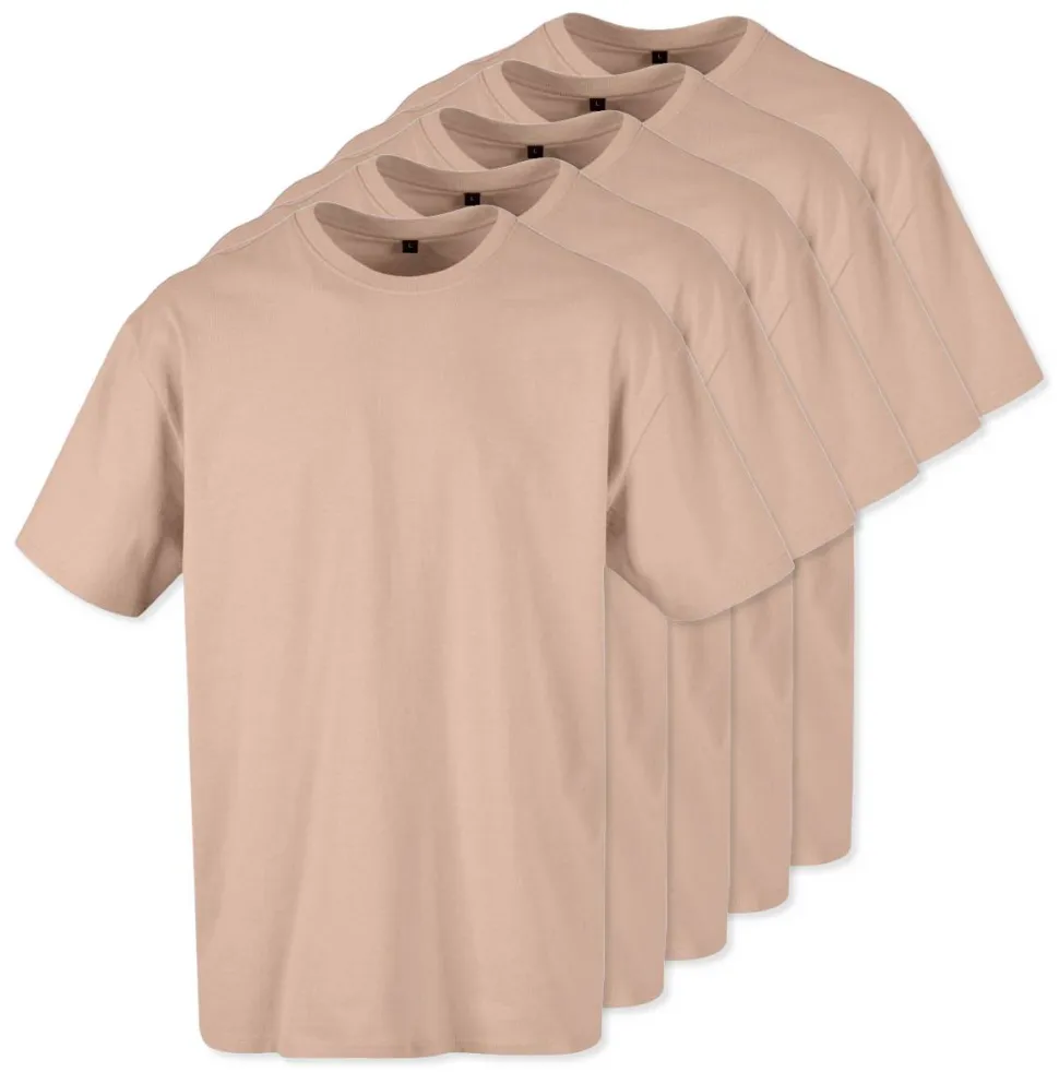 Pack de 5 Build Your Brand BY102 - T-shirt Oversize Confort Classique Homme