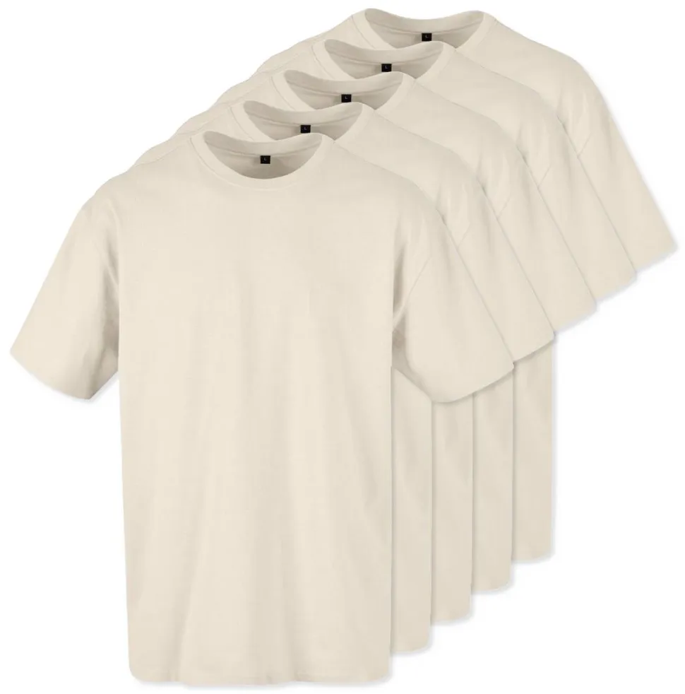 Pack de 5 Build Your Brand BY102 - T-shirt Oversize Confort Classique Homme