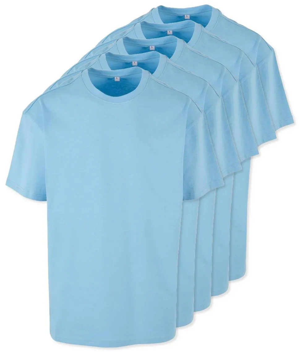 Pack de 5 Build Your Brand BY102 - T-shirt Oversize Confort Classique Homme