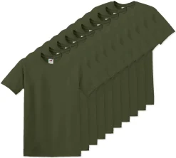 Pack de 10 Fruit of the Loom SC6 - T-Shirt Manches Courtes 100% Coton