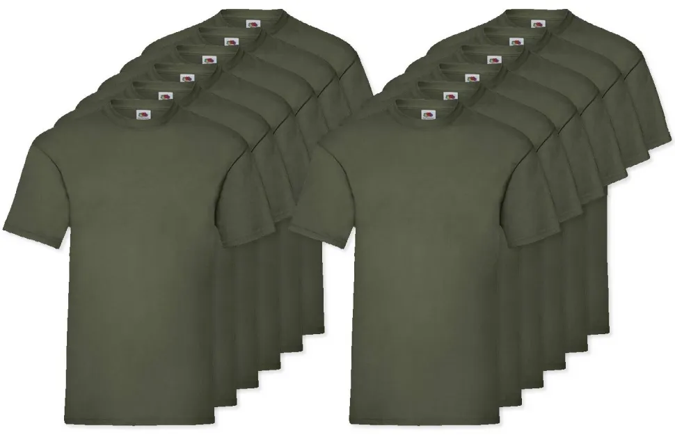 Pack de 12 Fruit of the Loom SC230 - T-Shirt Manches Courtes Homme