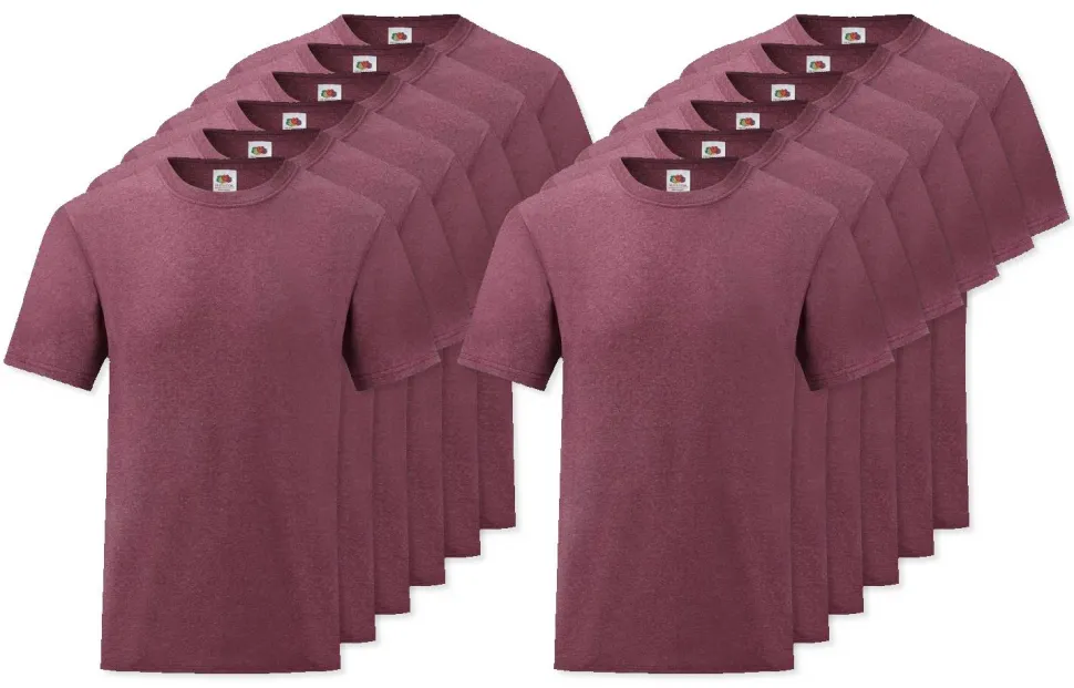 Pack de 12 Fruit of the Loom SC230 - T-Shirt Manches Courtes Homme