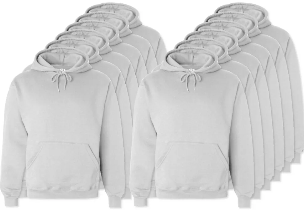 Pack de 12 Fruit of the Loom SC270 - Sweat Shirt Capuche Homme Coton
