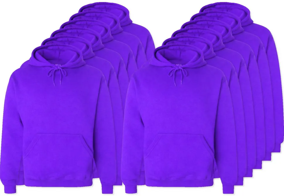Pack de 12 Fruit of the Loom SC270 - Sweat Shirt Capuche Homme Coton
