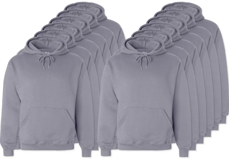 Pack de 12 Fruit of the Loom SC270 - Sweat Shirt Capuche Homme Coton