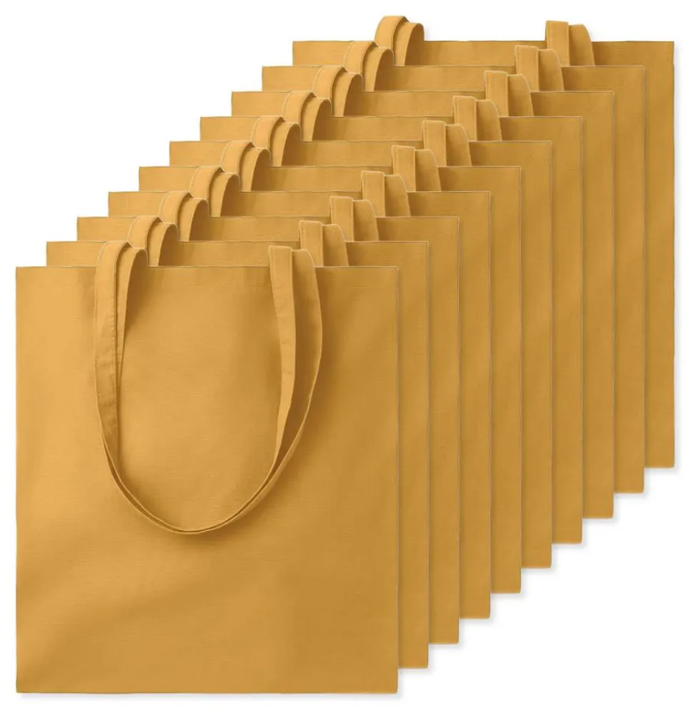 Pack de 10 GiftRetail MO9268 - COTTONEL COLOUR + Sac shopping coton 140gr/m²