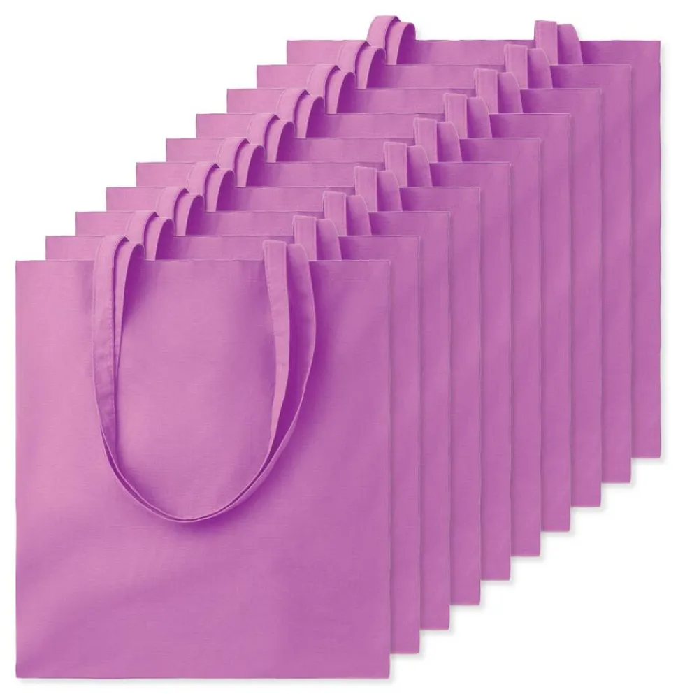 Pack de 10 GiftRetail MO9268 - COTTONEL COLOUR + Sac shopping coton 140gr/m²