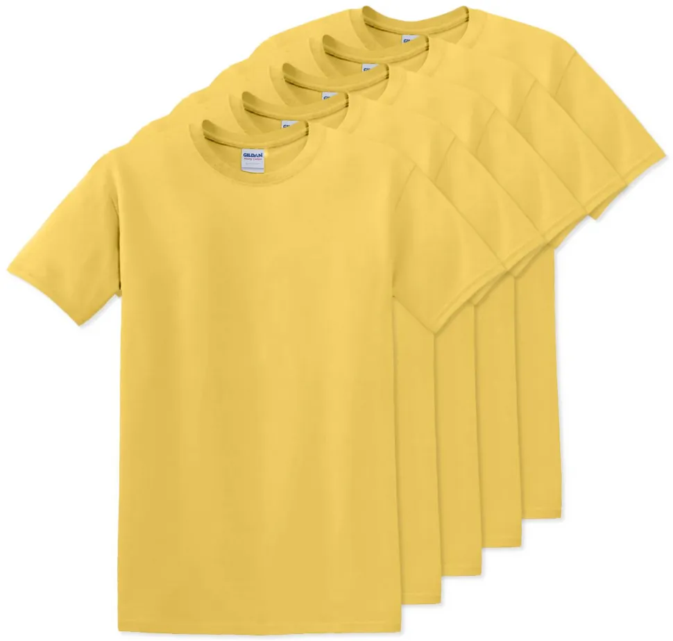 Pack de 5 Gildan 5000 - T-Shirt en Coton™ épais pour adultes