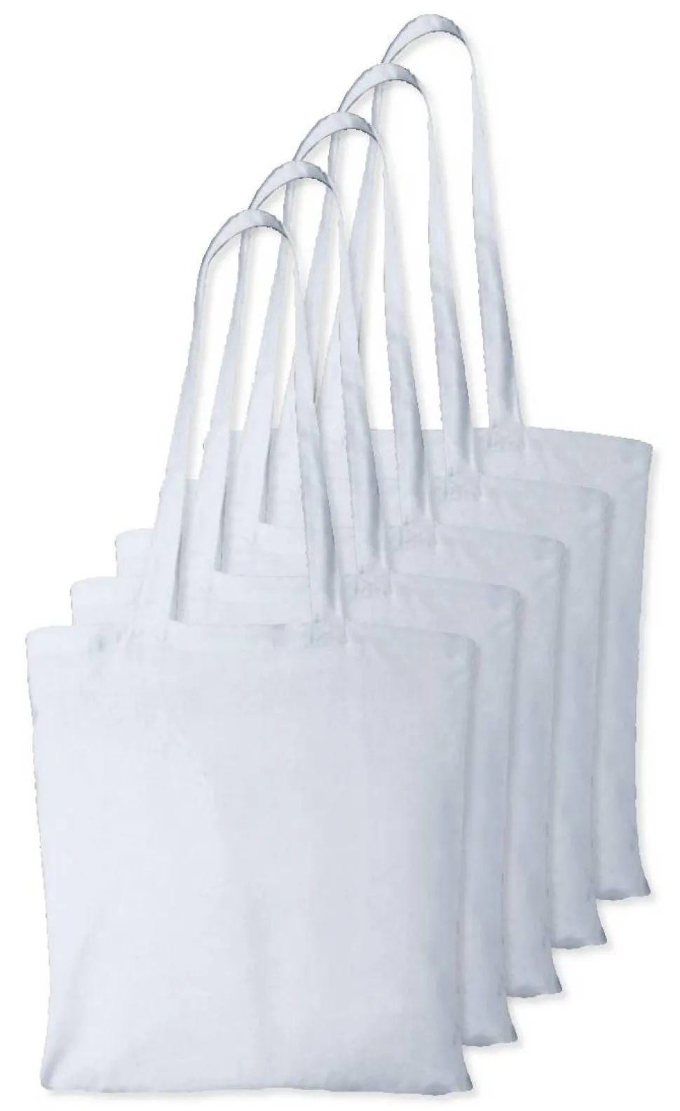Pack de 5 Westford mill WM101 - Sac Cabas Personnalisable en Coton Westford Mill