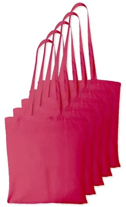 Pack de 5 Westford mill WM101 - Sac Cabas Personnalisable en Coton Westford Mill