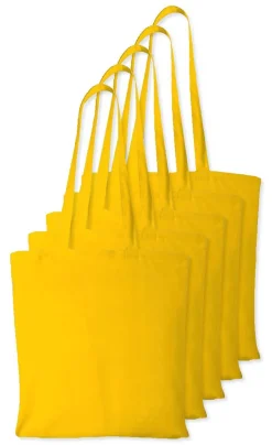 Pack de 5 Westford mill WM101 - Sac Cabas Personnalisable en Coton Westford Mill