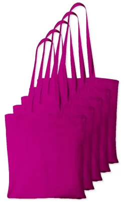 Pack de 5 Westford mill WM101 - Sac Cabas Personnalisable en Coton Westford Mill