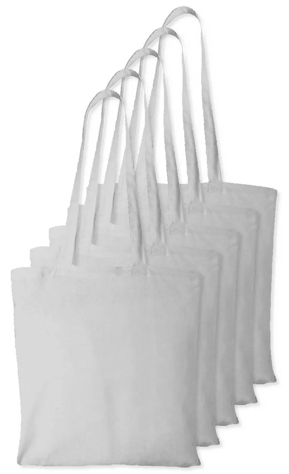 Pack de 5 Westford mill WM101 - Sac Cabas Personnalisable en Coton Westford Mill