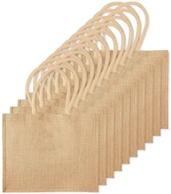 Pack de 125 Westford mill WM412 - Petit Sac en Toile de Jute - poignées en coton - dimensions 26x22x14cm