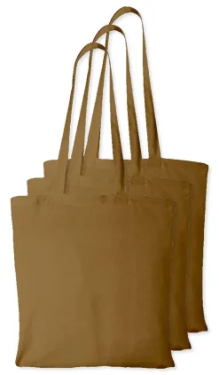 Pack de 3 Westford mill WM101 - Sac Cabas Personnalisable en Coton Westford Mill