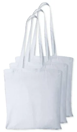 Pack de 3 Westford mill WM101 - Sac Cabas Personnalisable en Coton Westford Mill
