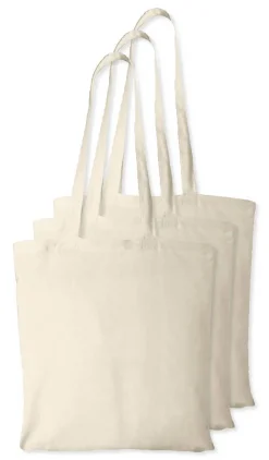 Pack de 3 Westford mill WM101 - Sac Cabas Personnalisable en Coton Westford Mill