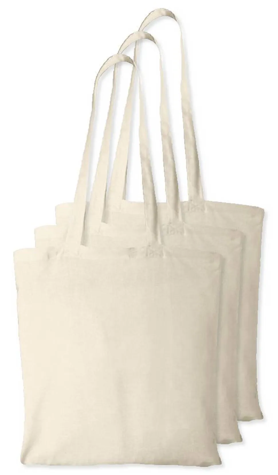 Pack de 3 Westford mill WM101 - Sac Cabas Personnalisable en Coton Westford Mill