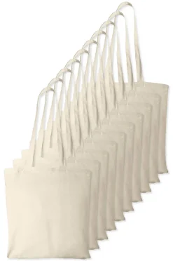 Pack de 10 Westford mill WM101 - Sac Cabas Personnalisable en Coton Westford Mill