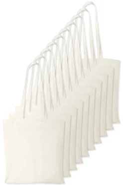 Pack de 10 Westford mill WM101 - Sac Cabas Personnalisable en Coton Westford Mill