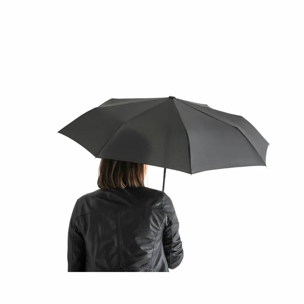 Parapluie pliable en polyester recyclé (100% rPET) 190T pongé à ouverture et fermeture automatiques - Egotier 99040