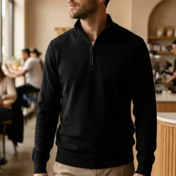 Pen Duick PK455 - Sweat-Shirt Homme Col Zippé Coton