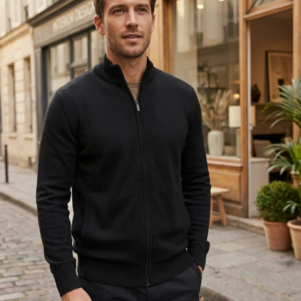 Pen Duick PK453 - Veste Zippée en Coton et Acrylique Confort