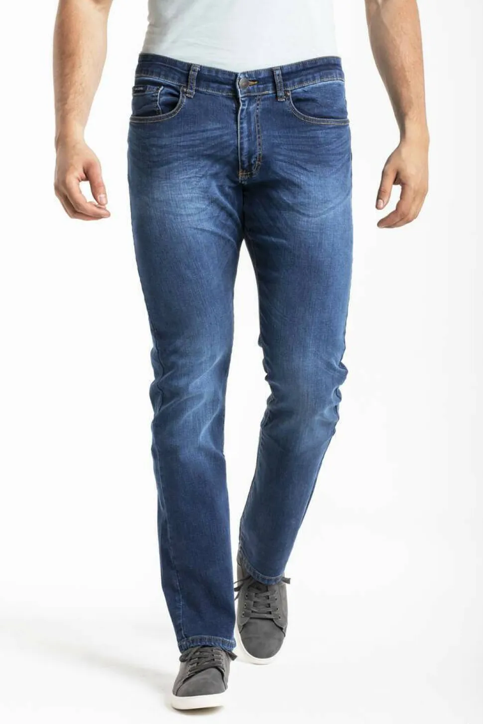 RICA LEWIS RL703 - Jean homme droit stretch stone