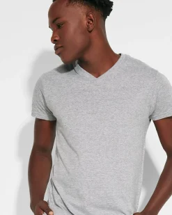 Roly CA6503 - T-shirt Col V Double Épaisseur en Coton
