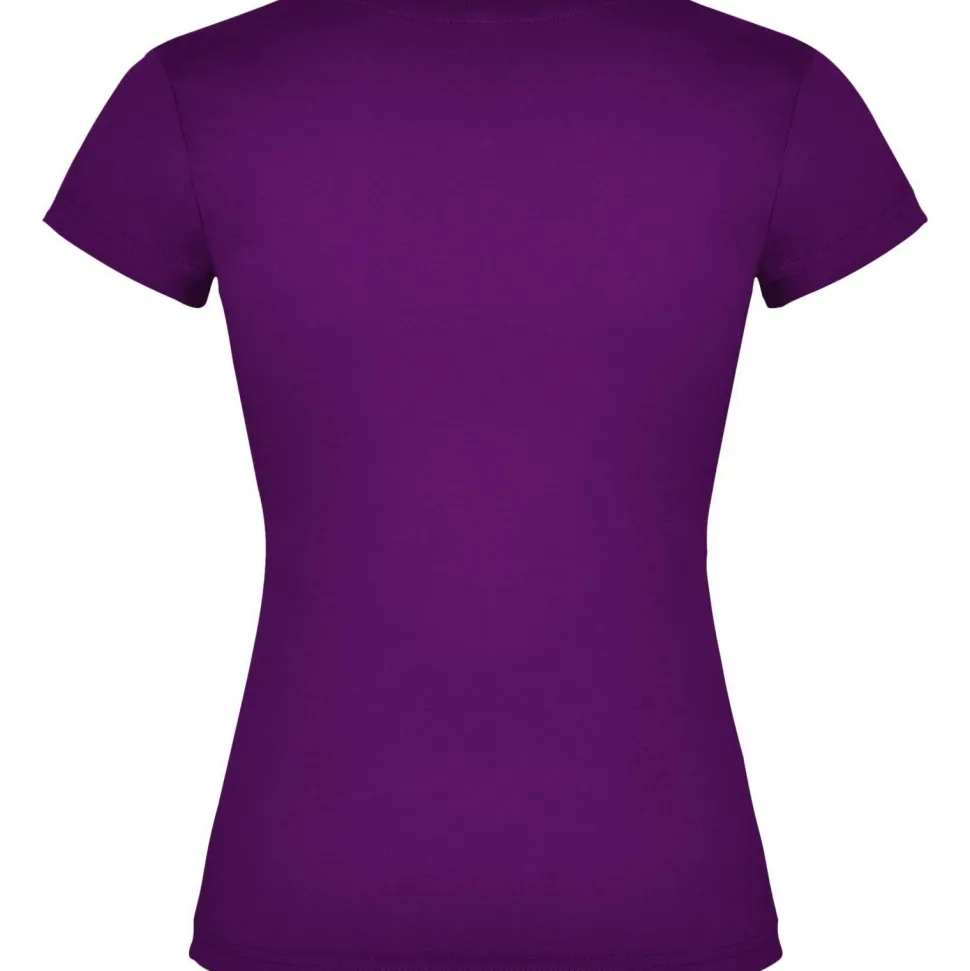 Roly CA6646 - T-shirt Femme Col V Coton avec Finitions Côtelées