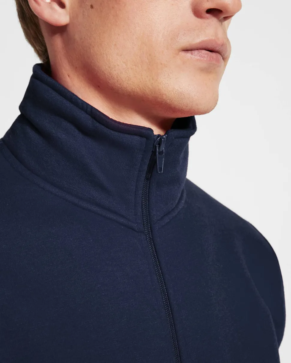 Roly CQ6439 - ULAN Sweat avec encolure montante et zip au ton