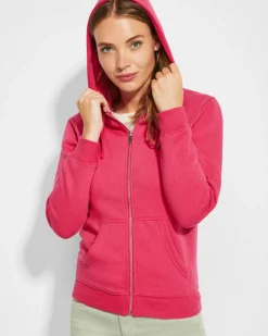 Roly CQ6425 - VELETA Sweat-shirt pour femme avec capuche doublée ton sur ton
