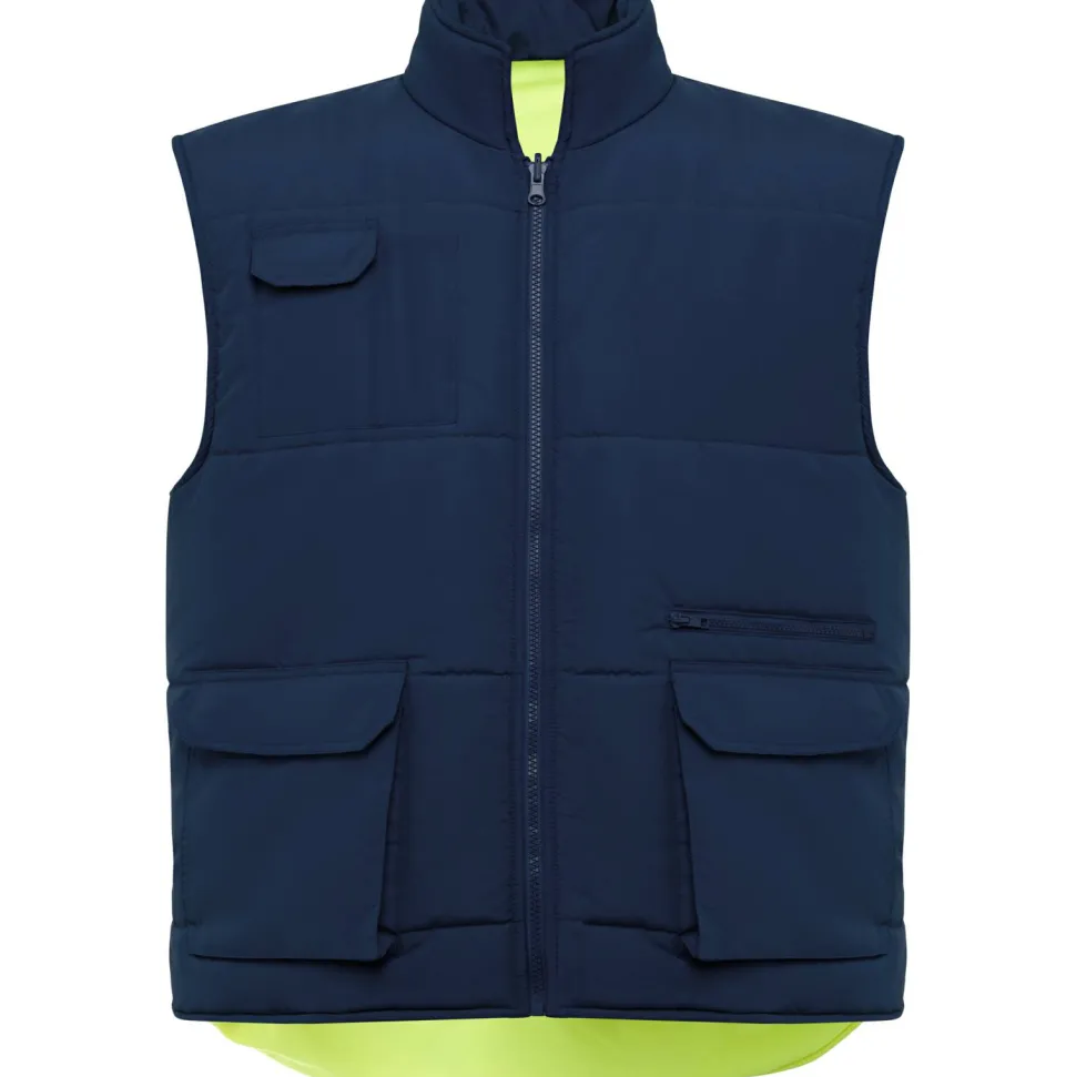 Roly HV9313 - PERSEI Gilet réversible multi-poches haute visibilité avec col montant