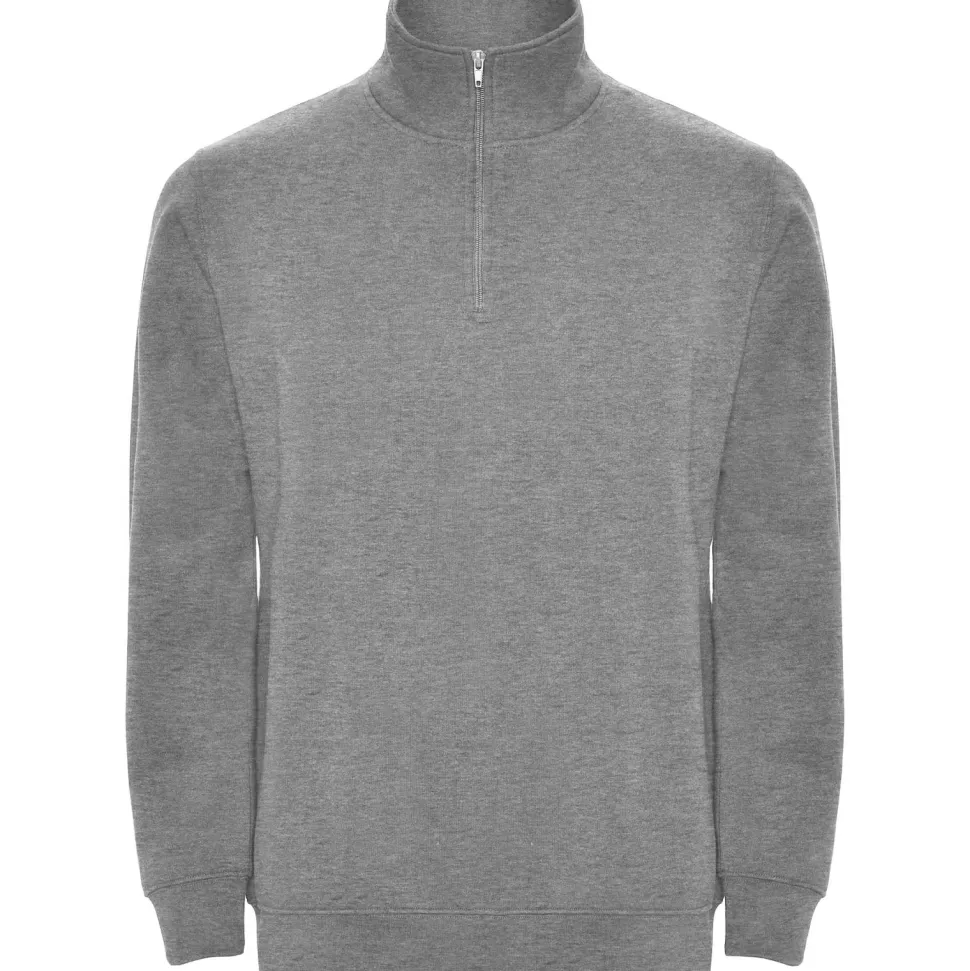 Roly SU1109 - ANETO Sweat avec demi zip ton sur ton et col montant