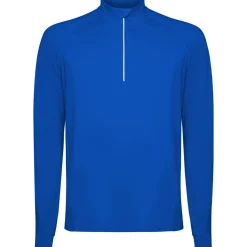Roly SU1031 - ESTAMBUL Sweatshirt technique brossé avec une manche raglan et un motif demi fermeture à glissière inversée avec un détail réfléchissant