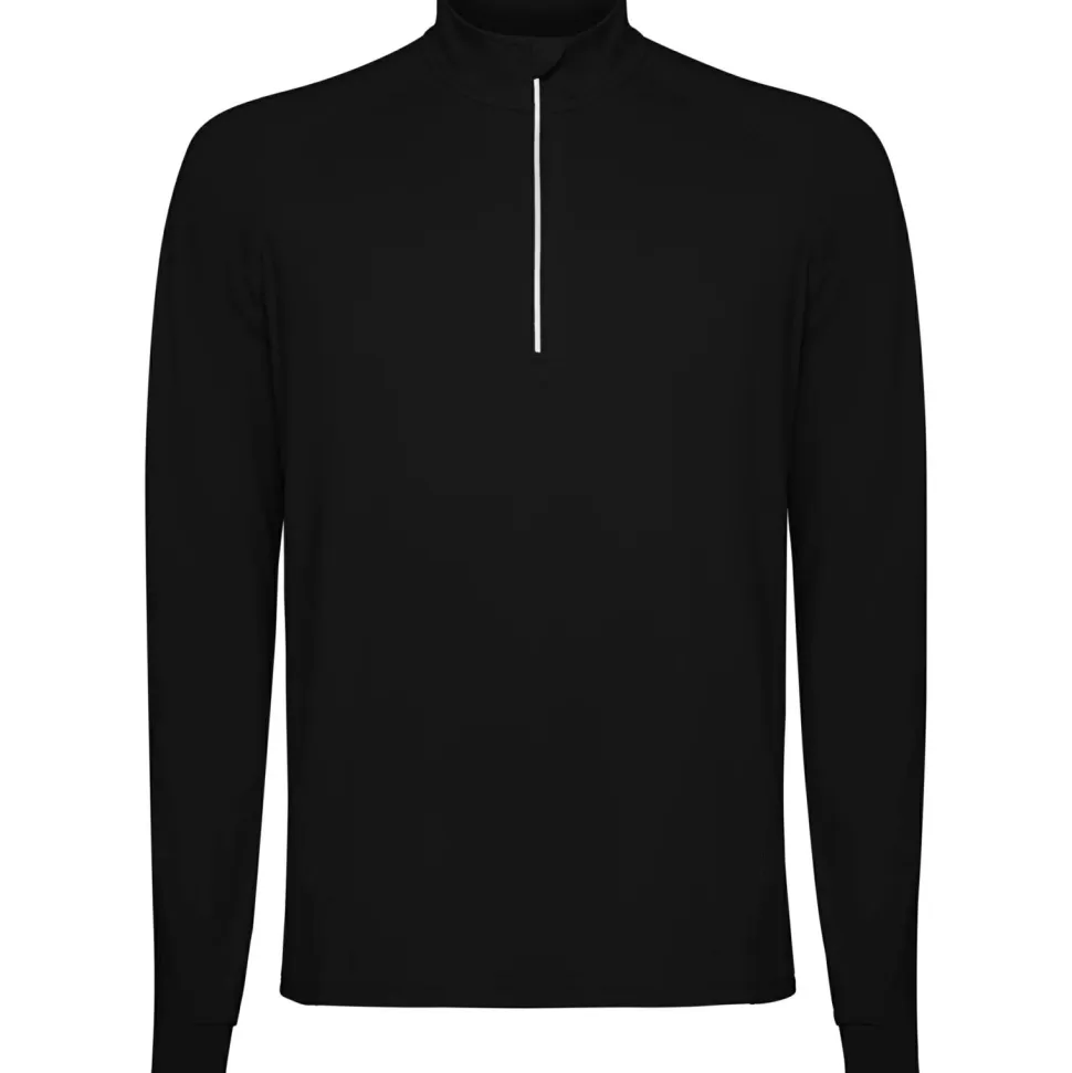 Roly SU1031 - ESTAMBUL Sweatshirt technique brossé avec une manche raglan et un motif demi fermeture à glissière inversée avec un détail réfléchissant