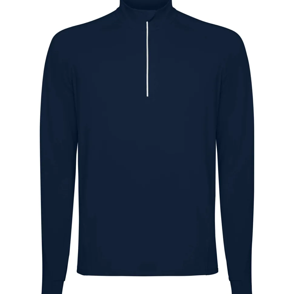 Roly SU1031 - ESTAMBUL Sweatshirt technique brossé avec une manche raglan et un motif demi fermeture à glissière inversée avec un détail réfléchissant
