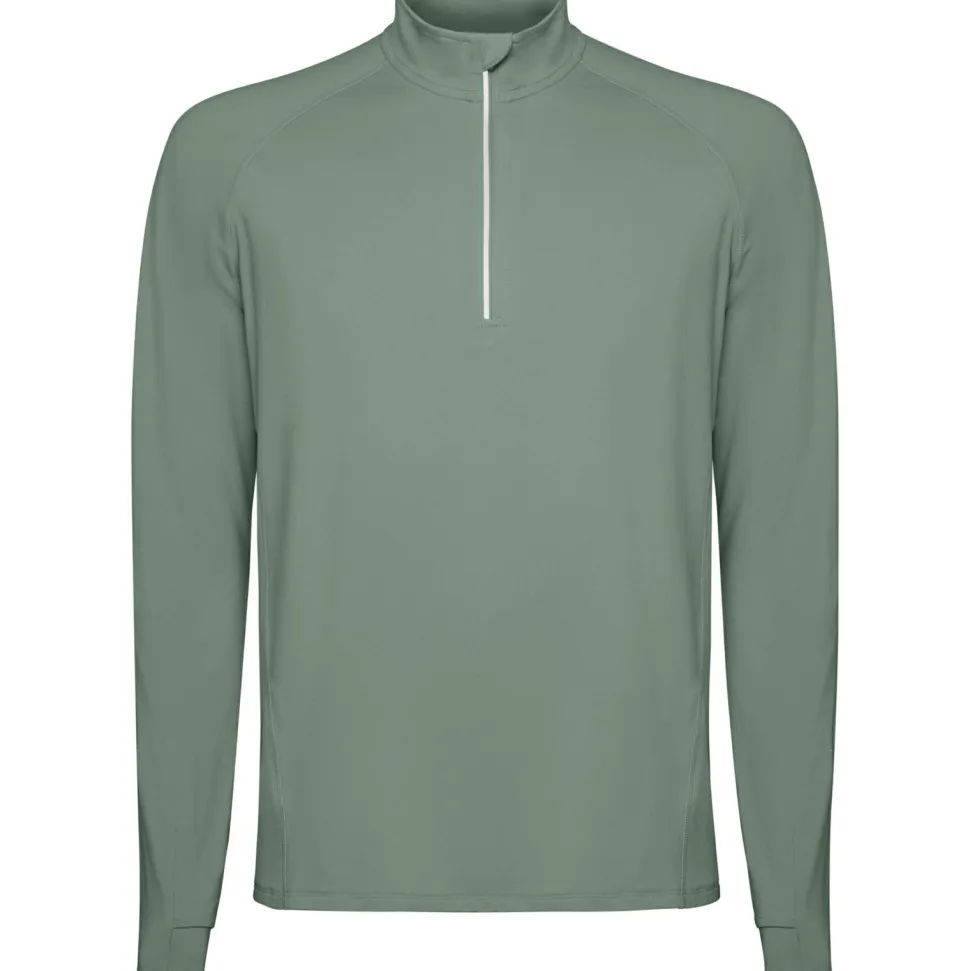 Roly SU1031 - ESTAMBUL Sweatshirt technique brossé avec une manche raglan et un motif demi fermeture à glissière inversée avec un détail réfléchissant