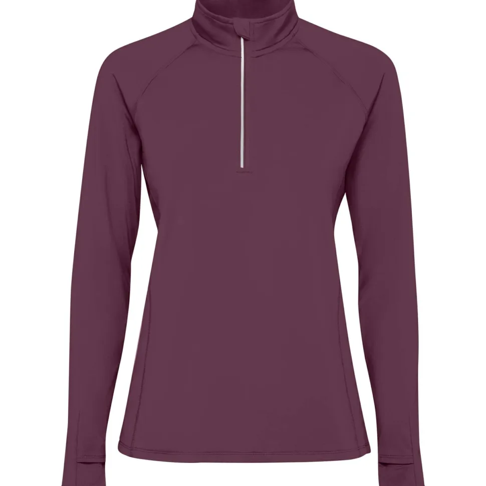 Roly SU1033 - ESTAMBUL WOMAN Sweatshirt technique brossé ajusté avec une manche raglan et une demi fermeture à glissière inversée avec un détail réfléchissant