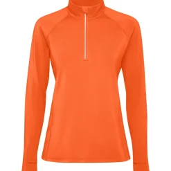 Roly SU1033 - ESTAMBUL WOMAN Sweatshirt technique brossé ajusté avec une manche raglan et une demi fermeture à glissière inversée avec un détail réfléchissant