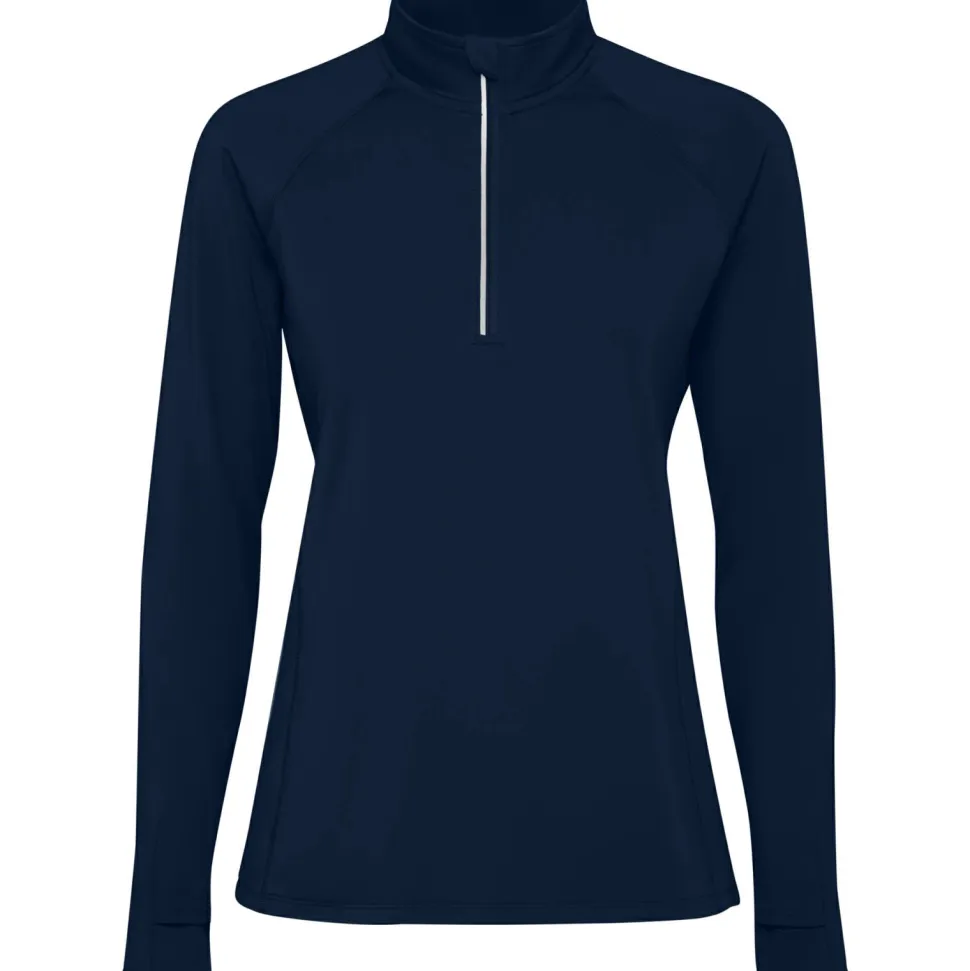Roly SU1033 - ESTAMBUL WOMAN Sweatshirt technique brossé ajusté avec une manche raglan et une demi fermeture à glissière inversée avec un détail réfléchissant