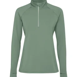 Roly SU1033 - ESTAMBUL WOMAN Sweatshirt technique brossé ajusté avec une manche raglan et une demi fermeture à glissière inversée avec un détail réfléchissant