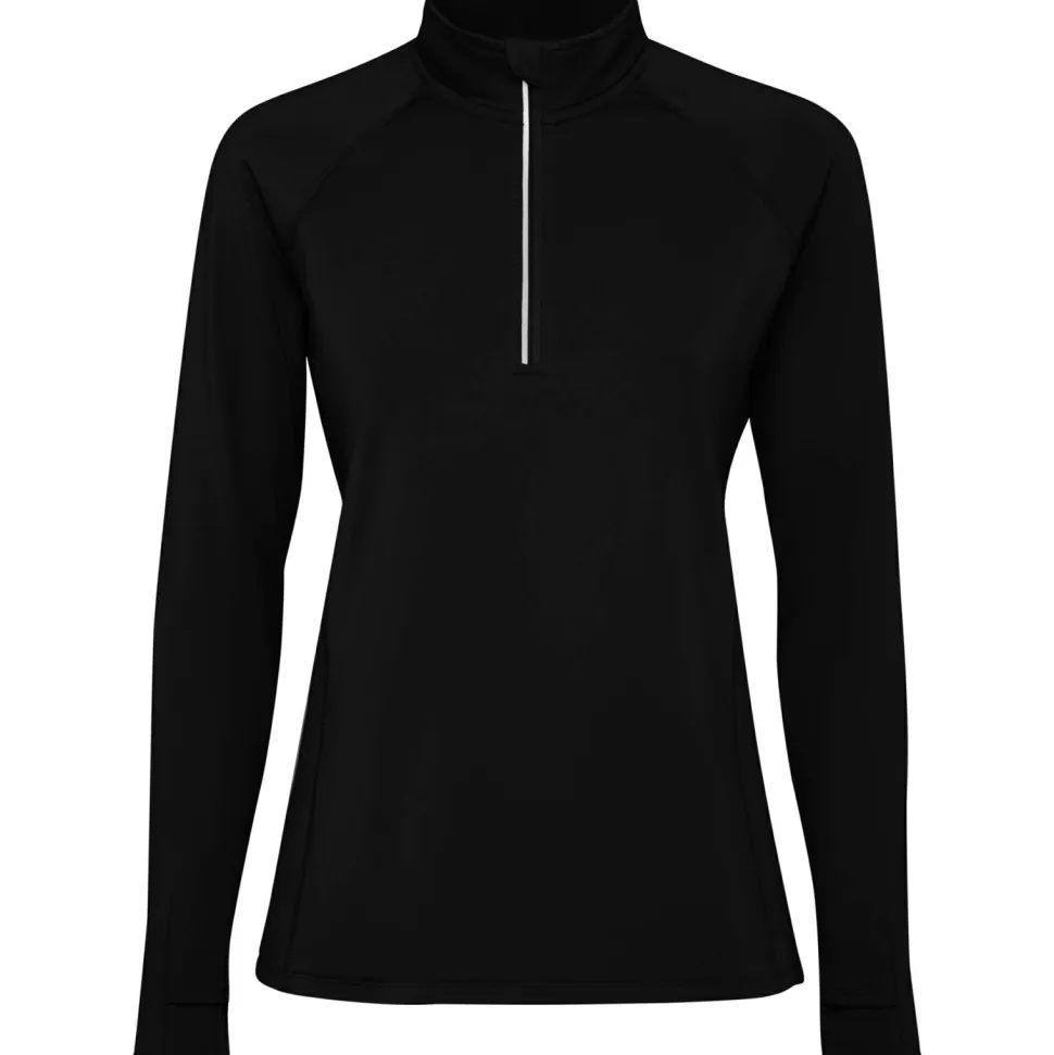 Roly SU1033 - ESTAMBUL WOMAN Sweatshirt technique brossé ajusté avec une manche raglan et une demi fermeture à glissière inversée avec un détail réfléchissant