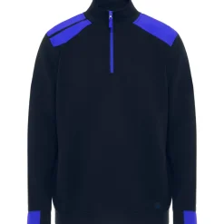 Roly SU8413 - MAVERICK Sweat à col montant et demi-zip de couleurs combinés