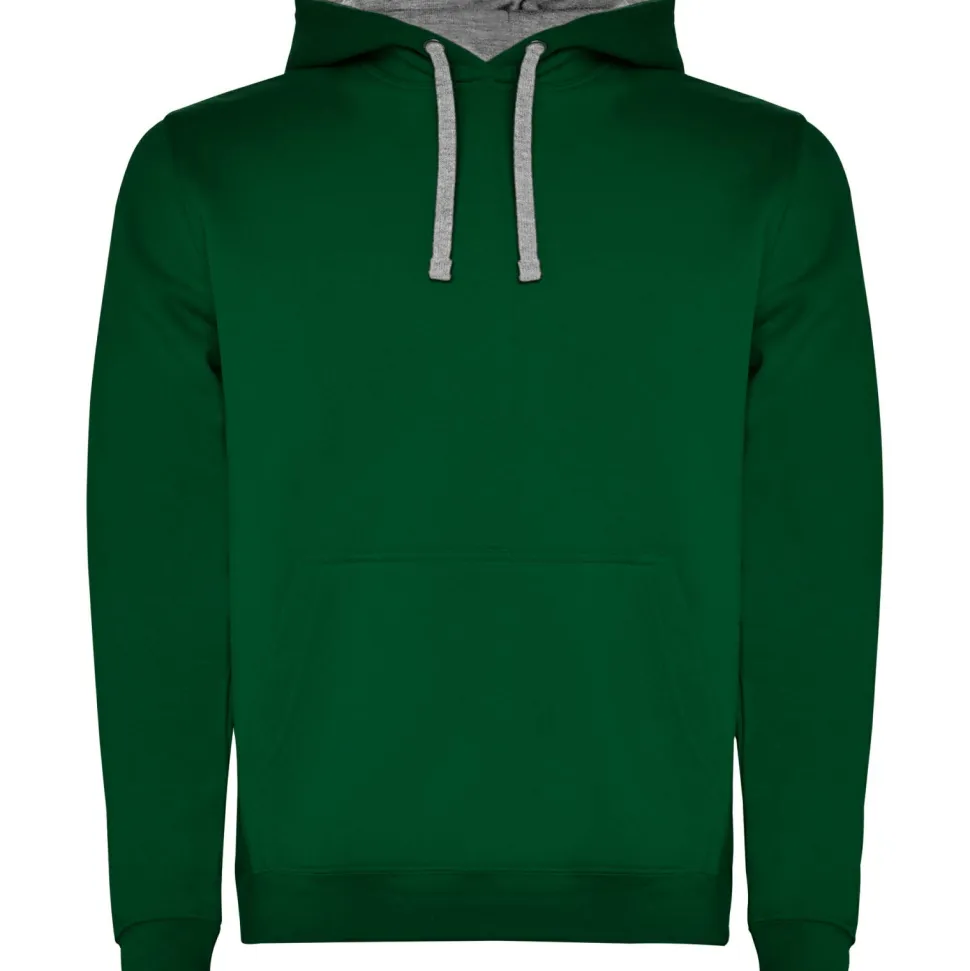 Roly SU1067 - URBAN Sweat-shirt bicolore avec capuche doublée et cordon de serrage contrasté