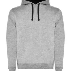 Roly SU1067 - URBAN Sweat-shirt bicolore avec capuche doublée et cordon de serrage contrasté
